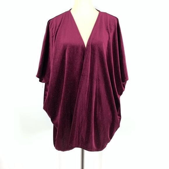 Madden NYC Maroon Open Front Cardigan One Size - Picture 1 of 7